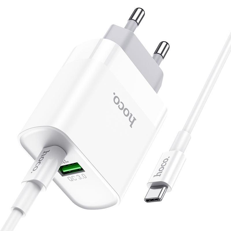 СЗУ Hoco C80A Rapido PD20W+QC3.0 (1USB-A/1C) + кабель Type-C to Type-C Херсон - изображение 2