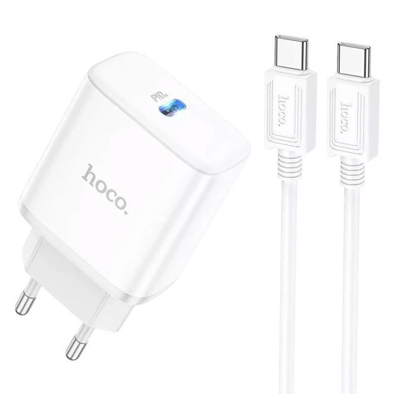 СЗУ Hoco C104A PD20W (1USB-C) + кабель Type-C to Type-C Херсон - изображение 1