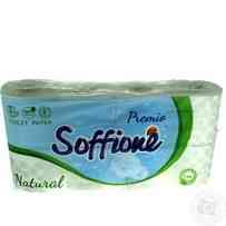 Бумага туалетная Soffione Natural Family pack трехслойная 8 шт Київ