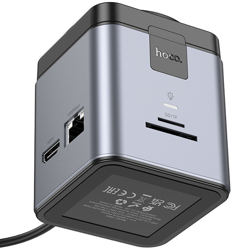 Переходник HUB Hoco HB49 Effortless 9in1 100W с БЗУ Херсон - зображення 7