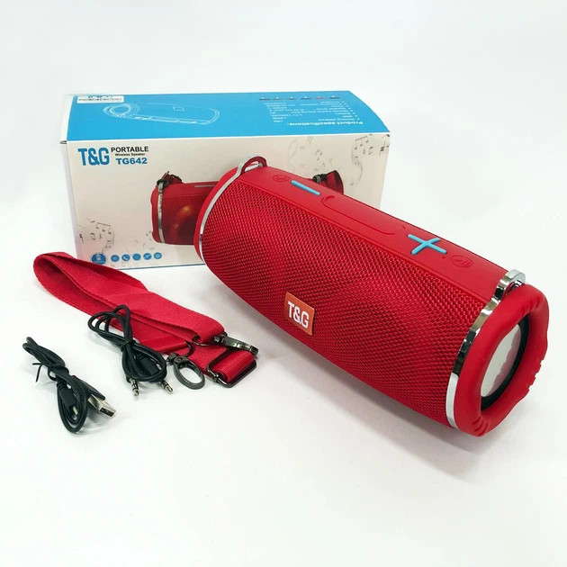 Колонка портативная Bluetooth T&G TG642 red красная Київ - зображення 9