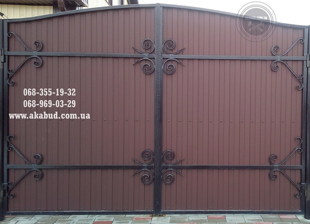 Розпашні ворота, відкатні ворота, навіси, хвіртки, козирки, балконні огорожі, паркани з профлиста Кривий Ріг - зображення 2
