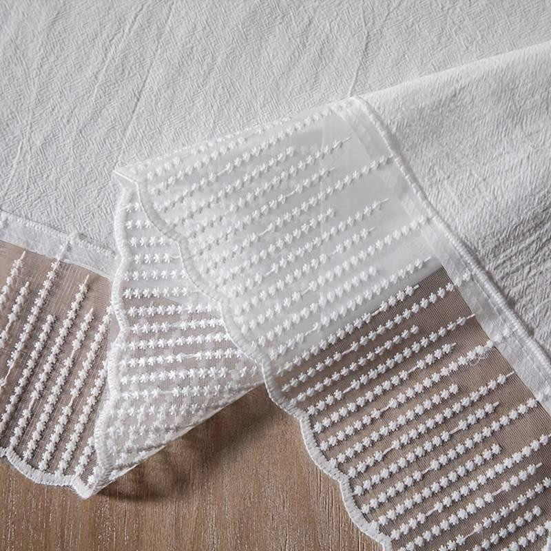 Скатерть с кружевной отделкой праздничная 140х200см белая Одеса - зображення 4