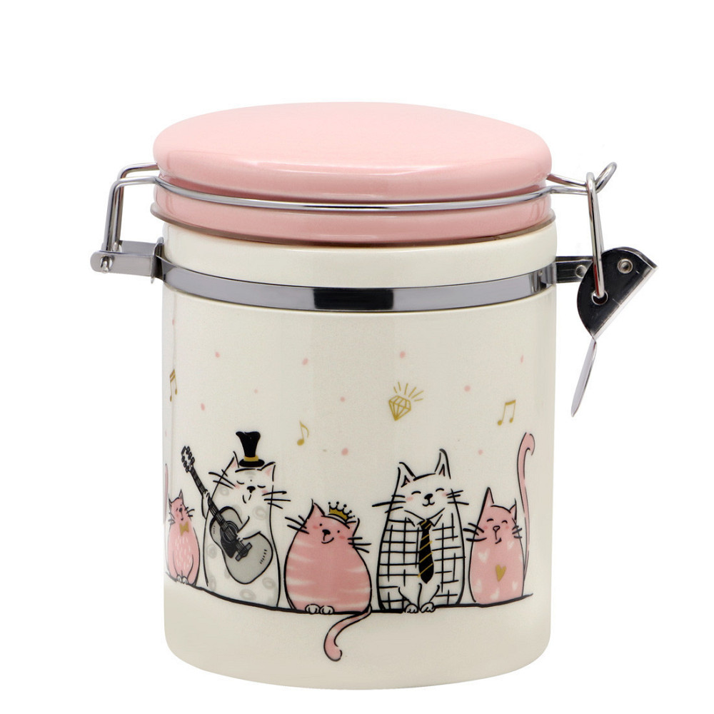 Банку керамічна Interos Співаючі котики ZF6263SC-89124 680 мл Київ - зображення 1