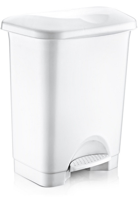 Ведро для мусора с педалью Irak Plastik Stella 45л белое Київ - зображення 1