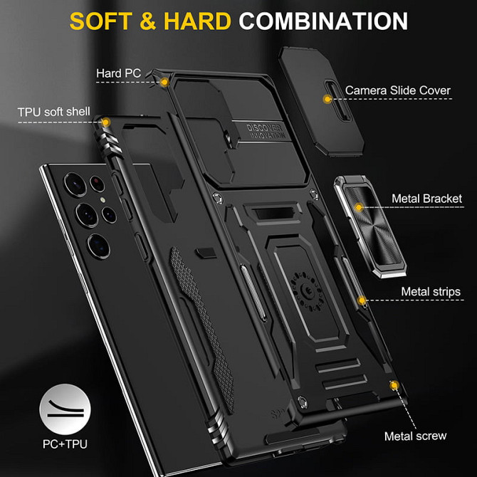 Ударопрочный чехол Camshield Army Ring для Samsung Galaxy S23 Ultra Херсон - зображення 5