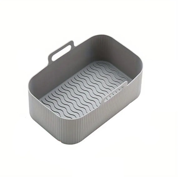 Форма в аерогриль прямоугольная силиконовая 19397 19х12х7 см серая Киев - изображение 1