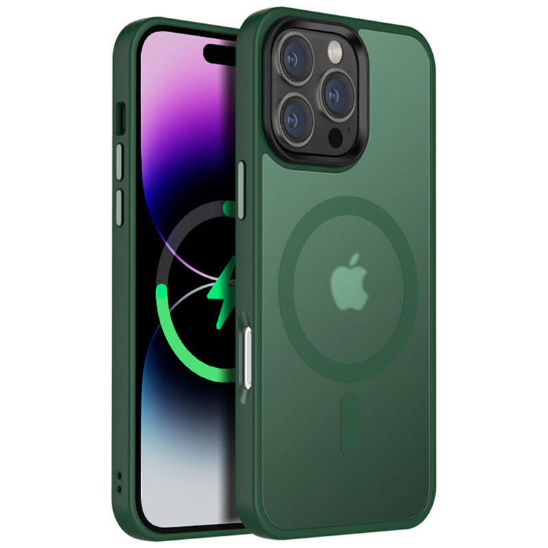 TPU+PC чехол Metal Buttons with MagSafe Colorful для Apple iPhone 16 Pro (6.3") Херсон - зображення 3