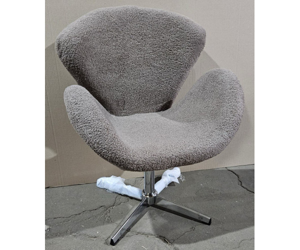 Крісло Сван сіра тканина букле тедді Днепр - изображение 7