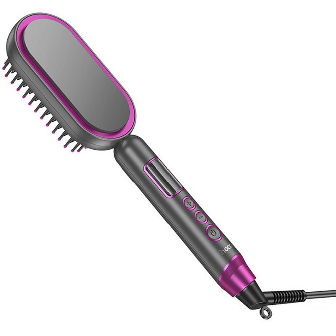 Расческа-выпрямитель Hoco HP44 Electric straightening hair comb with digital display Херсон - изображение 2