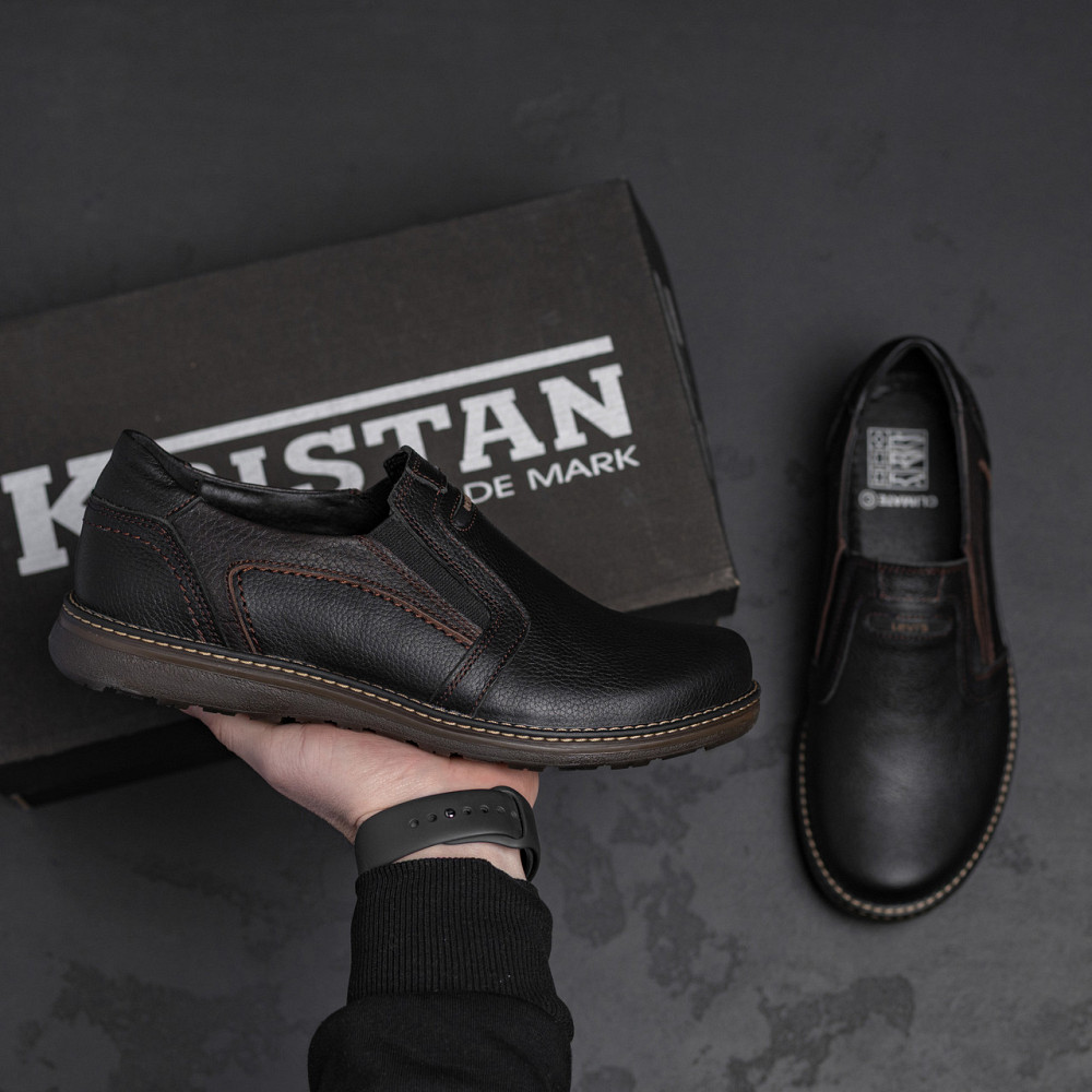 Мужские кожаные туфлі LV Black Київ - зображення 8