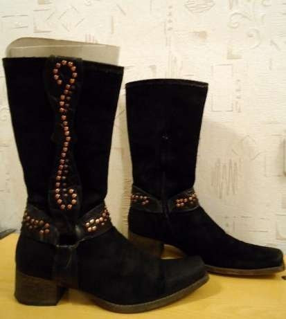 Сапоги ботинки Кожа нубук весна-осень р. 40 Италия Київ - зображення 1