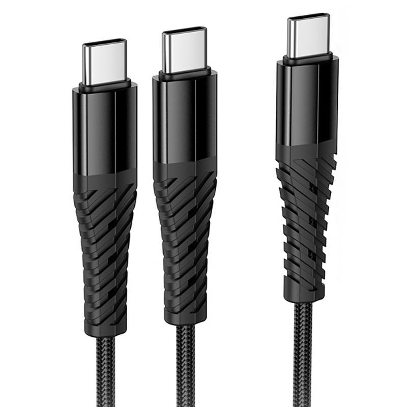 Дата кабель Hoco X123 Victory 2in1 Type-C to Type-C/Type-C 3A (1m) Херсон - изображение 3