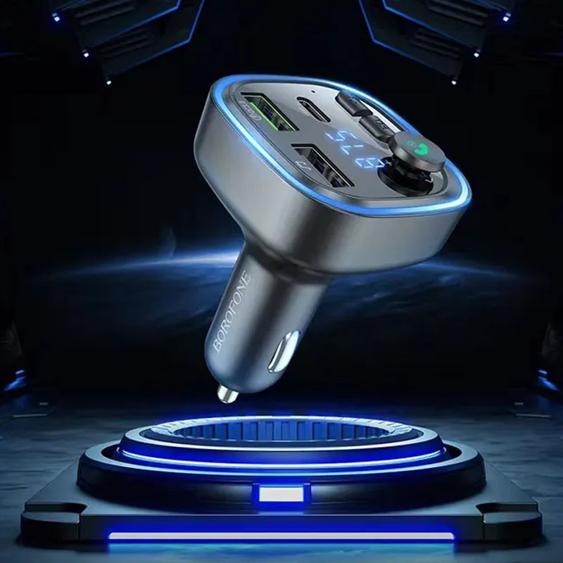 АЗУ FM модулятор Borofone BC48 Broad 18W+QC3.0 (2USB-A/1C) Херсон - зображення 5