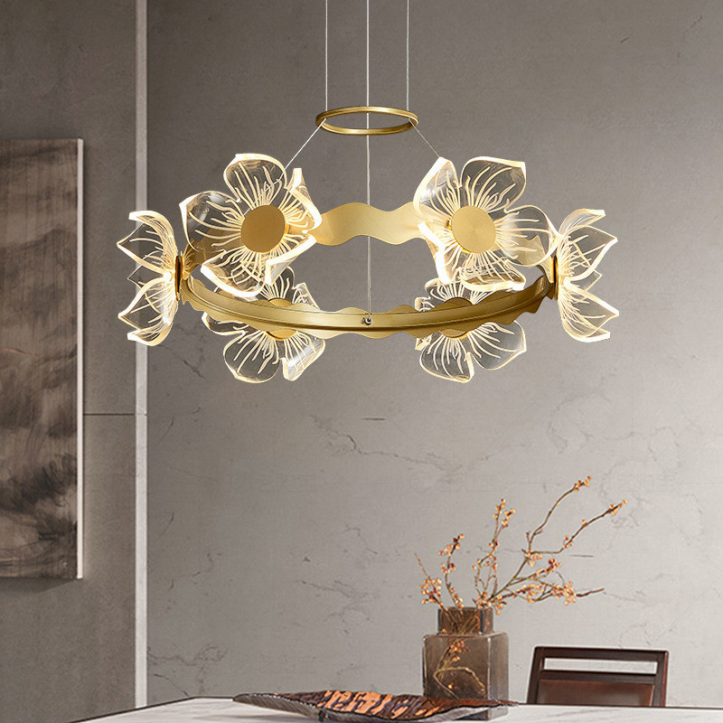Люстра стельова LED D5021S/580-k Золото 25-130х58х58 см. Київ - зображення 1