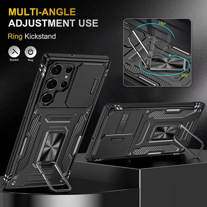 Ударопрочный чехол Camshield Army Ring для Samsung Galaxy S23 Ultra Херсон - зображення 4