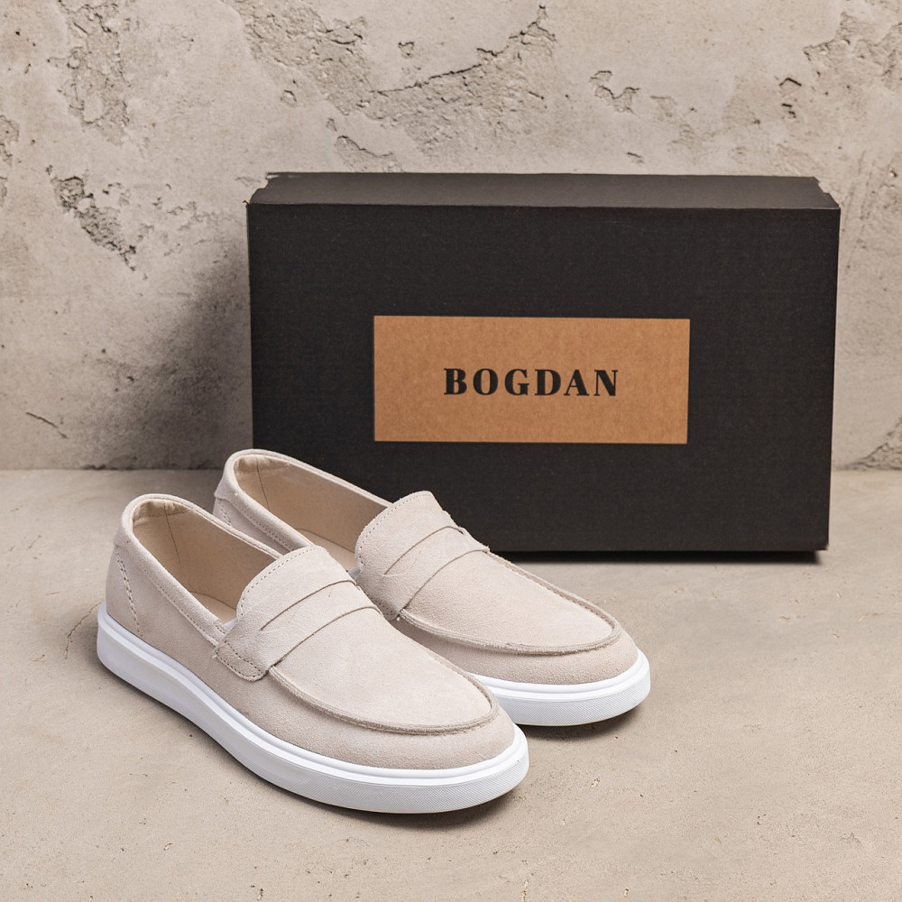 Мужские кожаные лоферы Urban Style Beige Київ - зображення 7