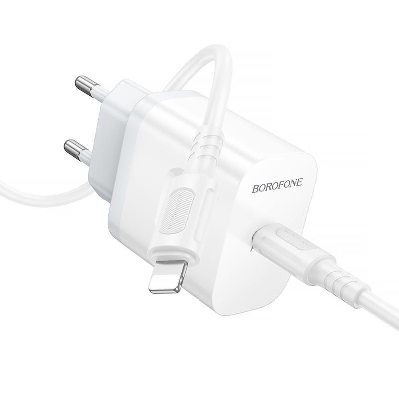 СЗУ Borofone BA99A Breeze PD20W (1USB-C) + кабель Type-C to Lightning Херсон - зображення 2
