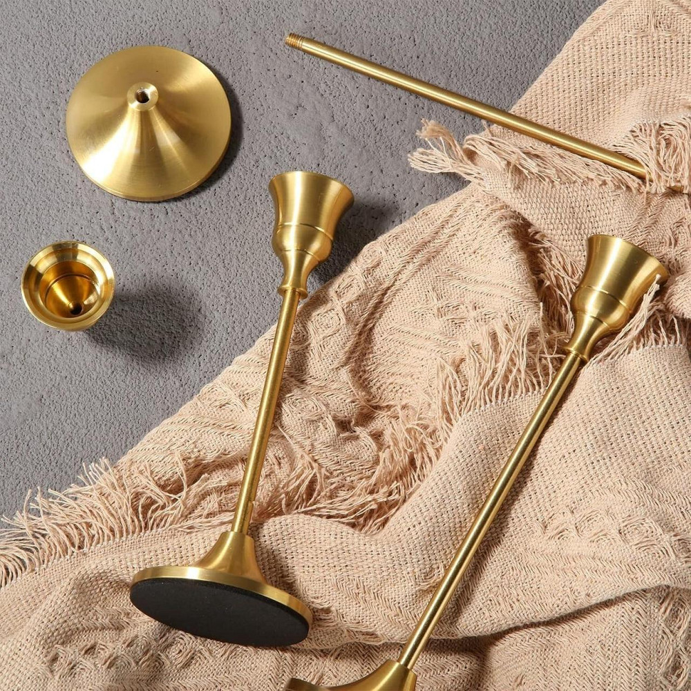 Набор подсвечников Leeseph Mat 3шт золото  MV023 Одеса - зображення 4