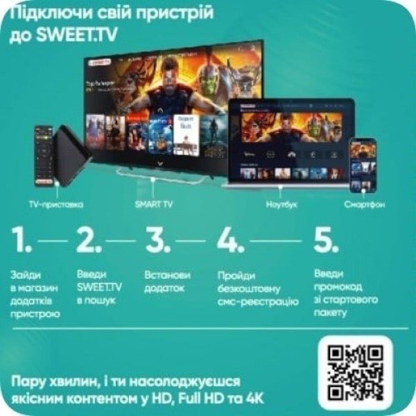 Sweet.TV Стартовий пакет Sweet TV тариф M на 3 місяці Харків - зображення 6