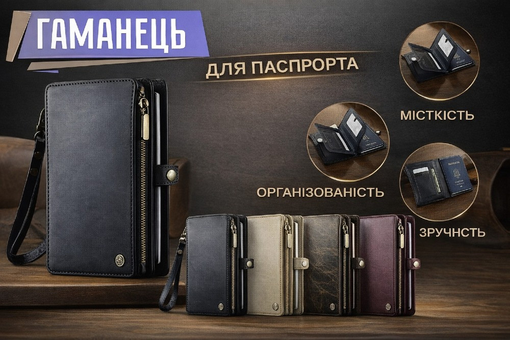 Гаманець-органайзер для паспорта та карток з RFID-захистом. Запоріжжя - зображення 1