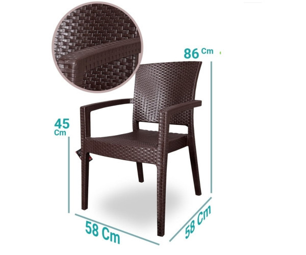 Стілець Вікі пластиковий ротанг Днепр - изображение 5