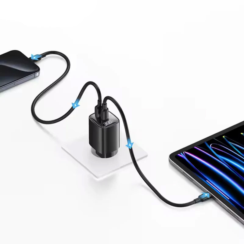 СЗУ Usams US-CC229 GaN Digital Display XC Ser. 30W (1USB-A/1C) Херсон - изображение 3