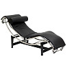 Шезлонг Лекор нержавіюча сталь, білий або чорний шкірозамінник Дніпро