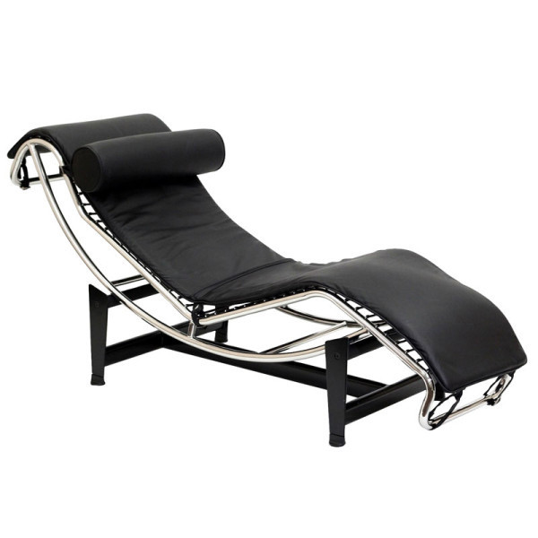 Шезлонг Лекор нержавіюча сталь, білий або чорний шкірозамінник Дніпро - зображення 1
