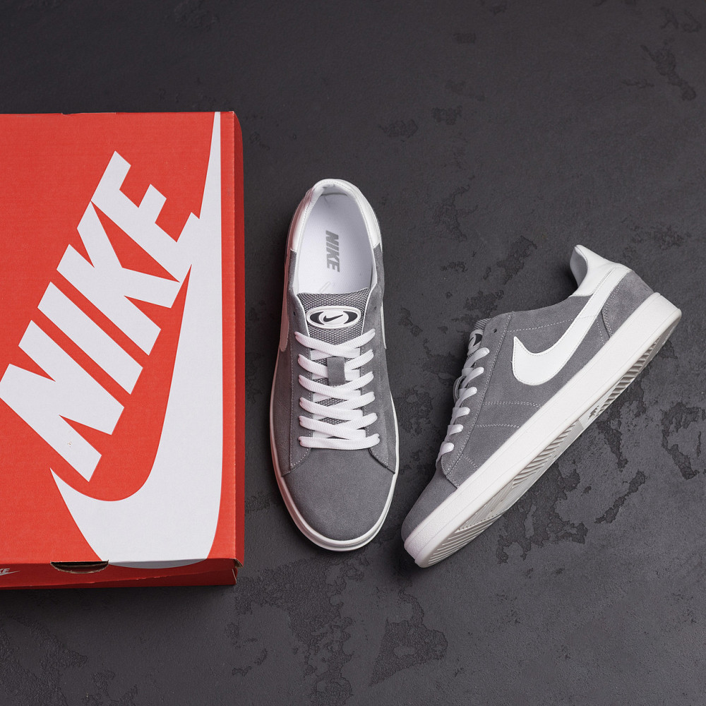 Мужские кожаные кеды Grey Київ - зображення 9