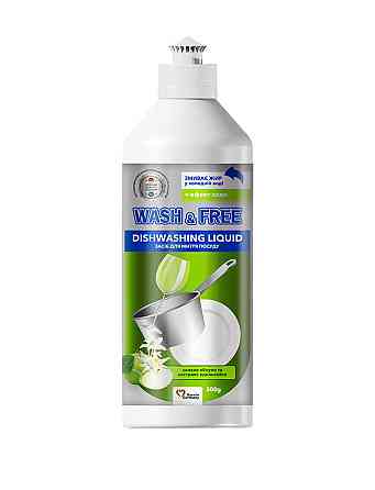 Засіб для миття посуду Wash & Free Зелене яблуко і екстракт едельвейса 724267 500 мл Київ