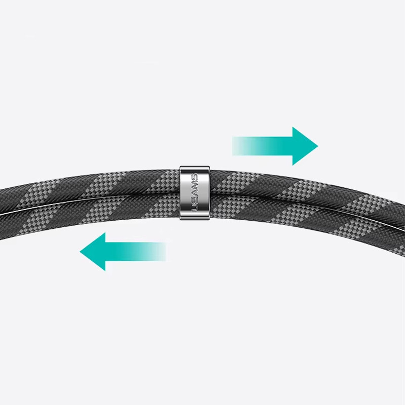 Дата кабель-шнурок Usams US-SJ745 Type-C to Type-C 60W (1.2m) Херсон - изображение 4