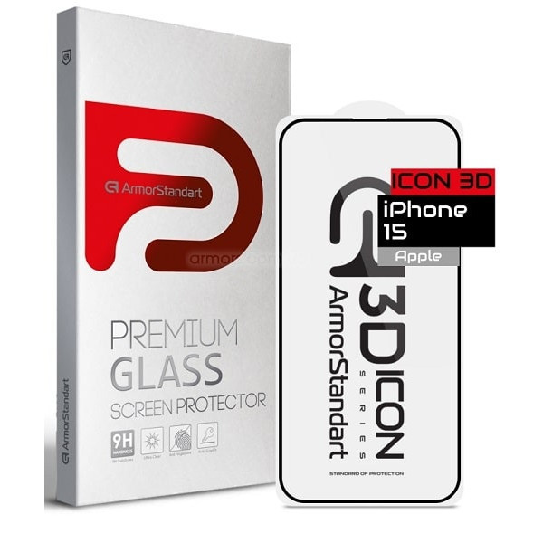 Захисне скло ArmorStandart Icon 3D для iPhone 15 Black (ARM68213) (Код товару:39104) Харків - зображення 2