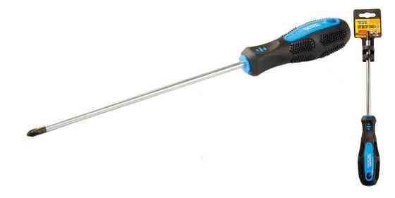 Отвёртка крестовая магнитная MASTERTOOL PH2х200 мм ручка с TPR покрытием 48-5220 Харків