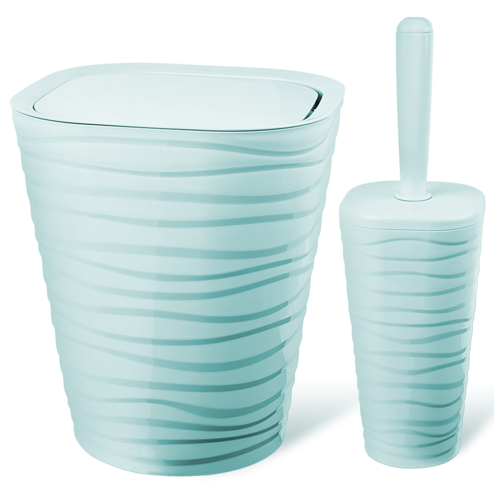 Набор для ванной комнаты Planet Welle 2 предмета серо-голубой Київ - зображення 1