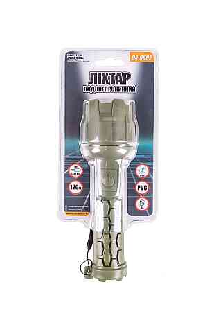 Фонарь водонепроницаемый MASTERTOOL 180х55 мм CREE LED IP66 2xAA PP+PVC 94-0802 Харків