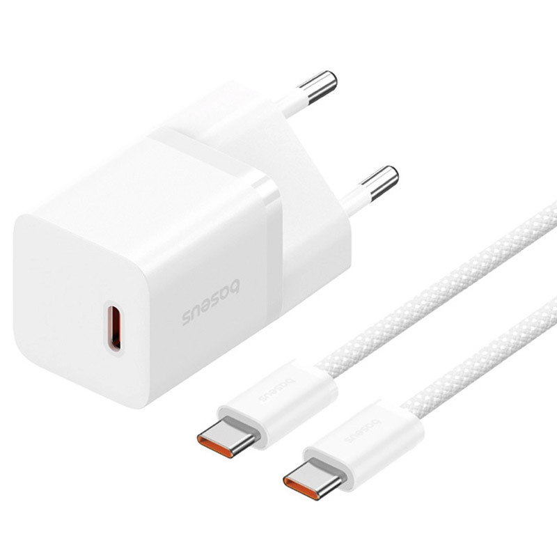 СЗУ Baseus GaN5 Fast Charger (mini) 30W (1USB-C) + кабель Type-C to Type-C (P10110902) Херсон - изображение 1
