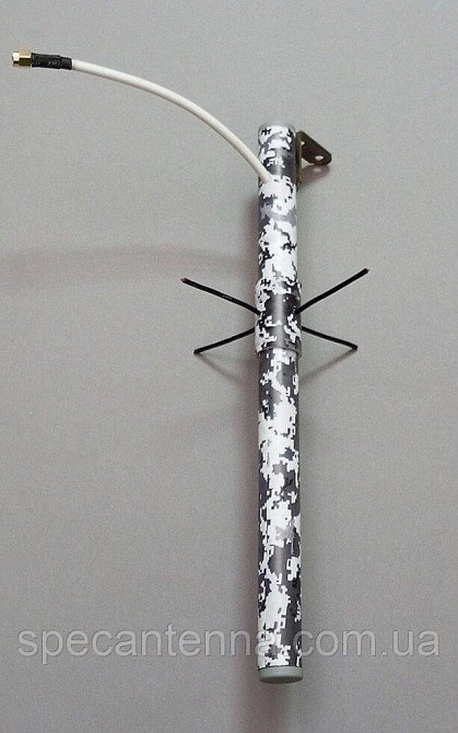 Антенна 1150-1250 МГц 6 дБ 50 Вт круговая DN111206K, SMA-male разъем, черно-белый пиксель Дніпро - зображення 5