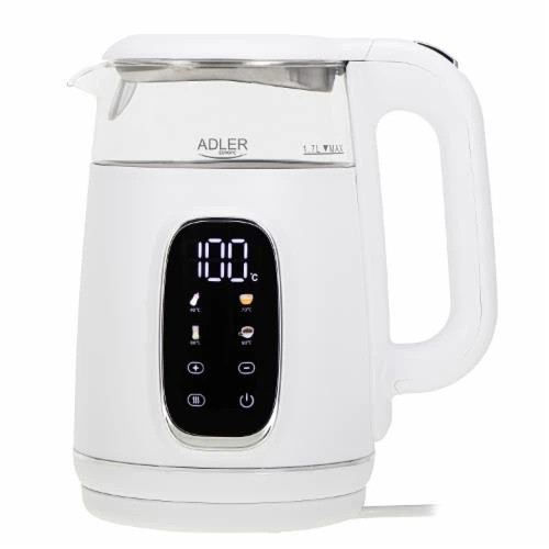 Электрочайник Adler AD 1305 white silver 1.7 л белый с серебристым Киев - изображение 1