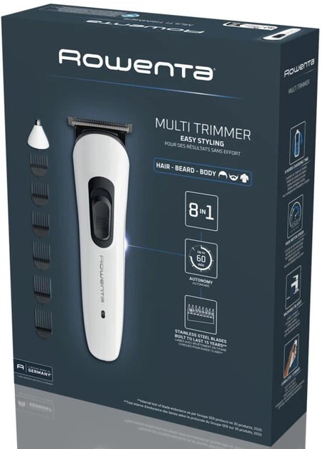 Машинка для стрижки волос Rowenta Trim & Style 8 в 1 TN8934E0 1.8 Вт белая Київ - зображення 10