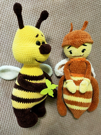 Бджола іграшка в'язана дитяча ручная работа подарунок сувенір hand made Нововолынск - изображение 1