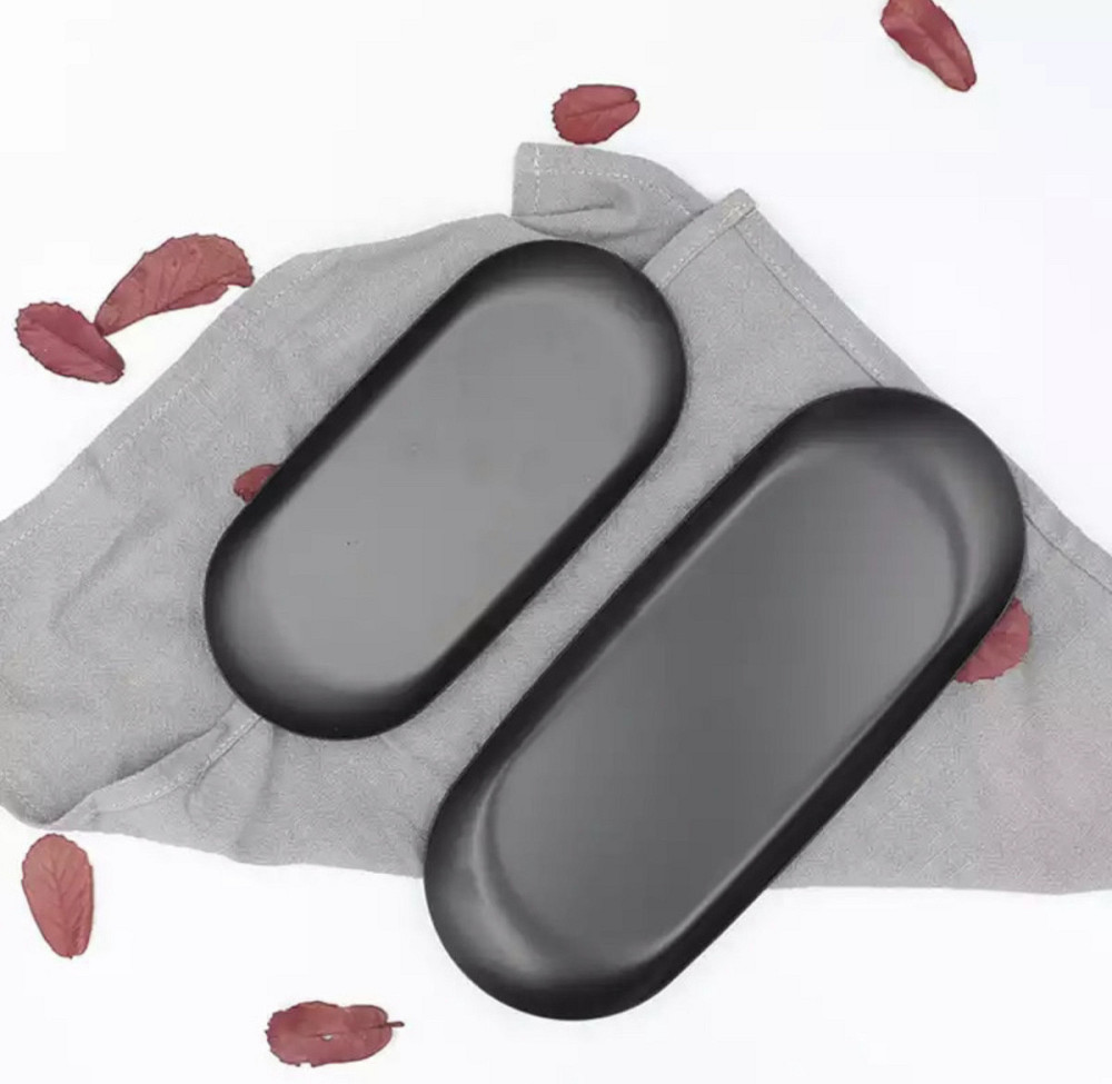 Блюдо овальне OLens Чорний металік DL21012688 23х9.5 см Київ - зображення 1