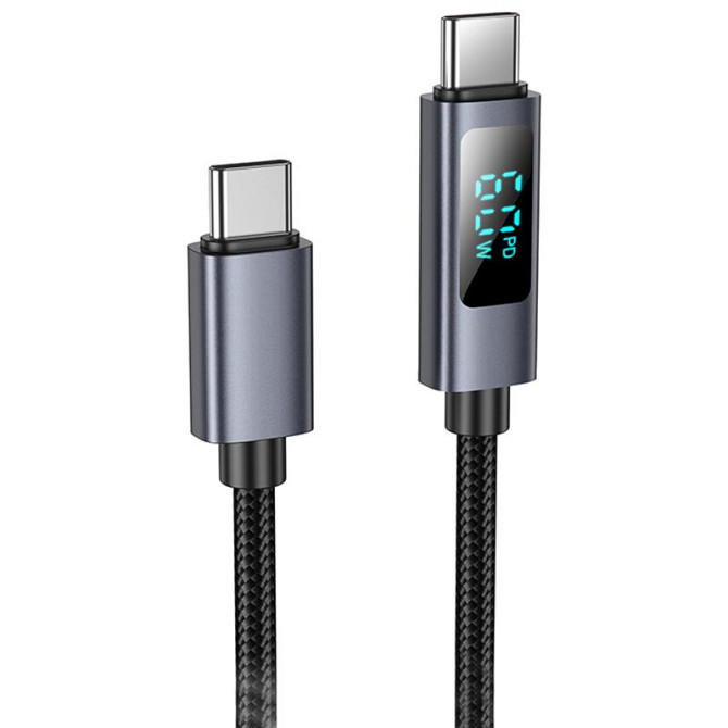 Дата кабель Hoco X112 Favor with display Type-C to Type-C 60W (1m) Херсон - изображение 1