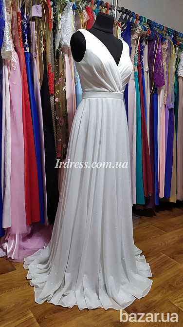 Белое блестящее платье на свадьбу, роспись, выпускной Киев - изображение 2