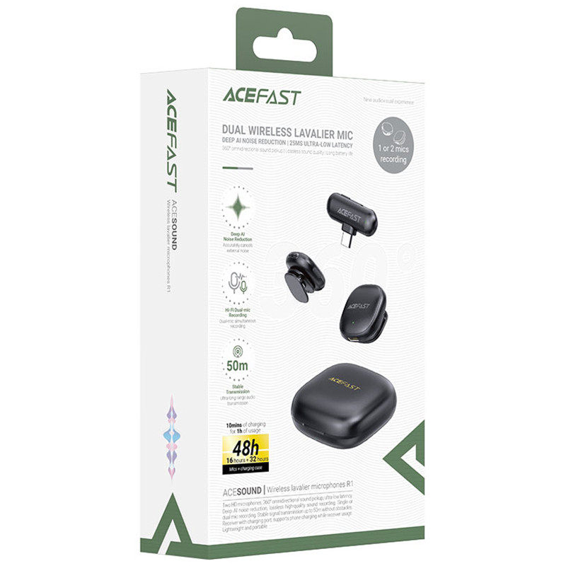 Петличный беспроводной микрофон Acefast R1 Type-C Херсон - изображение 5