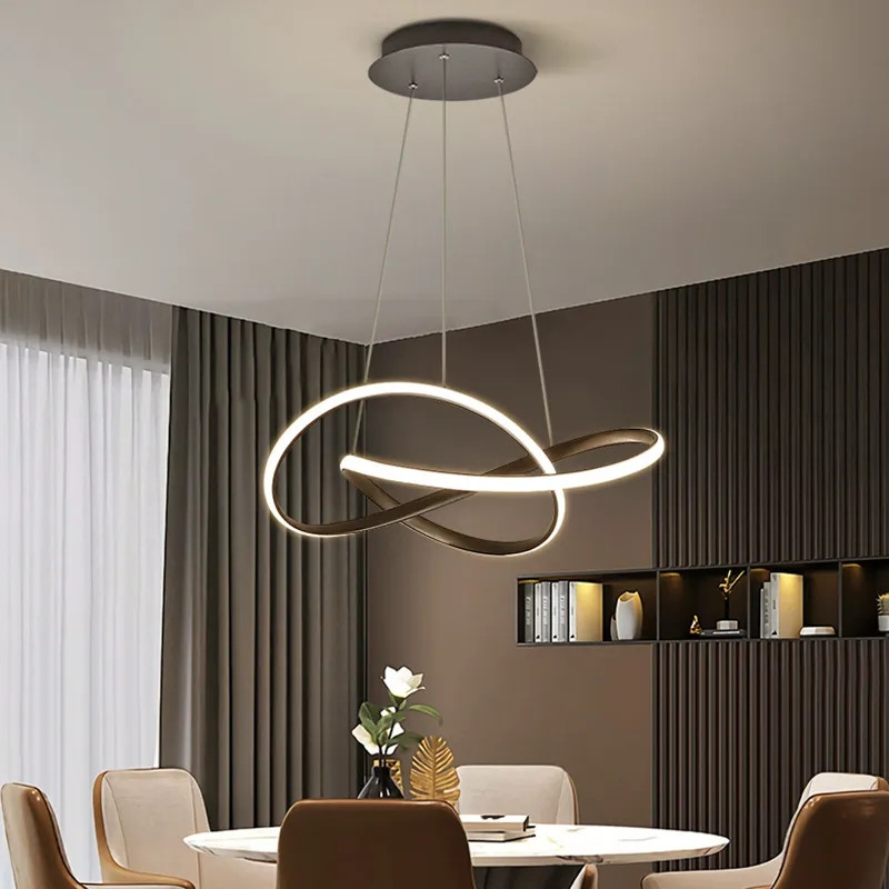 Люстра стельова LED SG6-800-bk-k Чорний 40-140х80х80 см. Київ - зображення 1