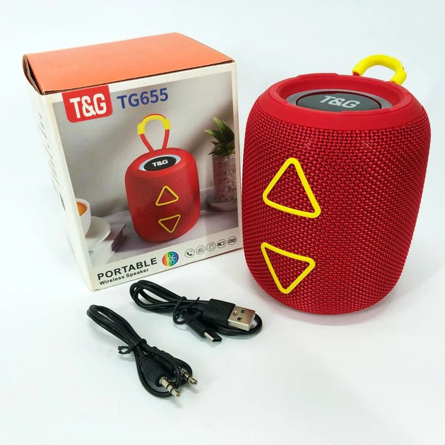 Колонка портативная Bluetooth T&G TG655 red красная Київ - зображення 9