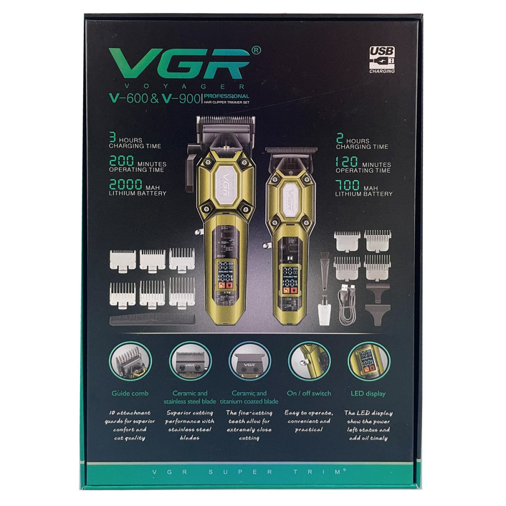 Комплект длят стрижки VGR V-600&900 GOLD золотистый Киев - изображение 3