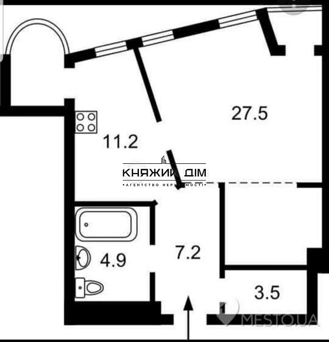 Продаж 1-кімнатної квартири біля м. Печерська по вул. Щорса/Євгена Коновальця, код 21146756 Київ - зображення 6