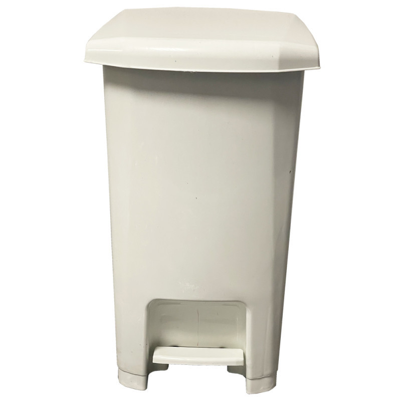Ведро для мусора с педалью 9 л прямоугольное белое Planett Киев - изображение 1